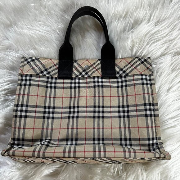 Authentic Burberry Blue Label Nova Check Nylon Tote Bag - Picture 16 of 16